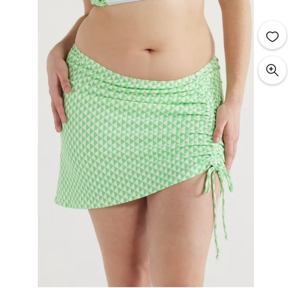 Green Geometric Mini Skirt Swimwear cover up size XL